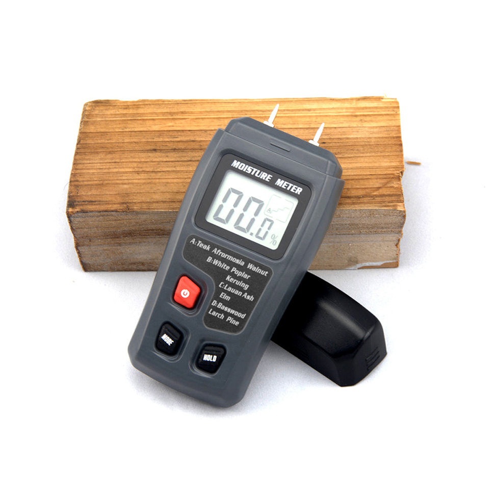 LCD 0-99.9% 2Pins Wood Industry Digital Moisture Meter Humidity Tester Timber Damp Detector Conductivity Moisture Hygrometer 