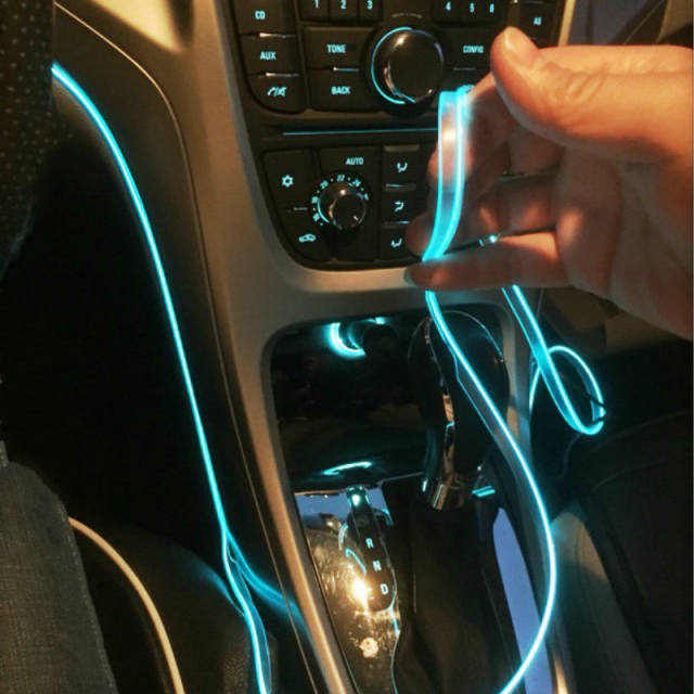 Car Led Light Strips Auto Interior Garland EL Wire Rope Dash Board