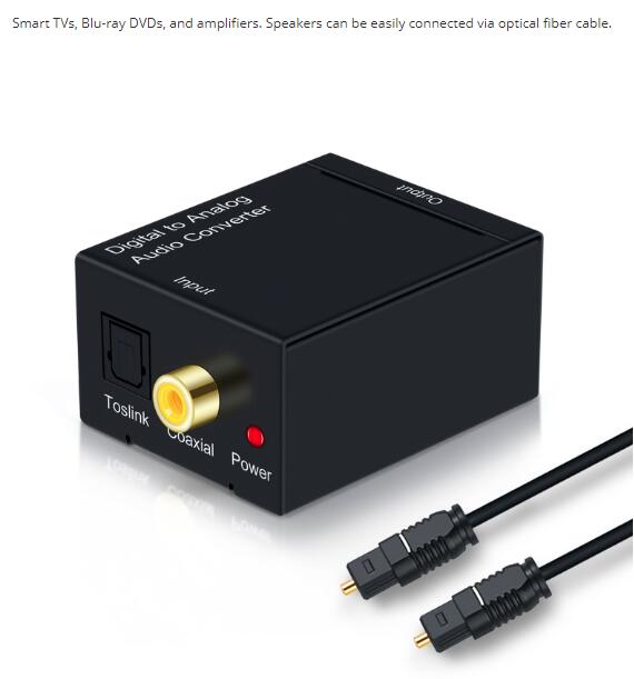 Analog to Digital Optical RCA Toslink Coaxial Signal Audio Projector Adapter TV