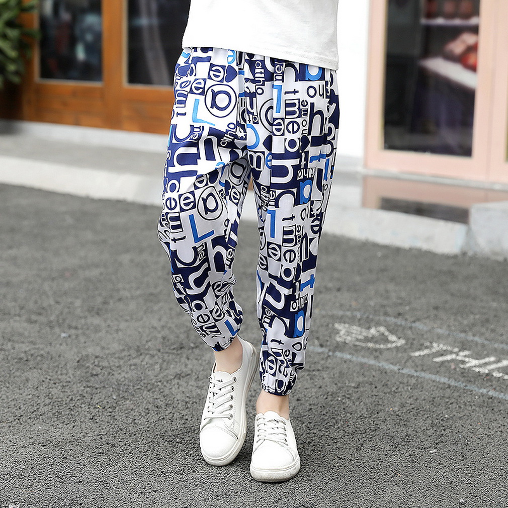 COMVIP Boys Girls Printed Summer Sport Jogger Trouser Loose Harem Pants