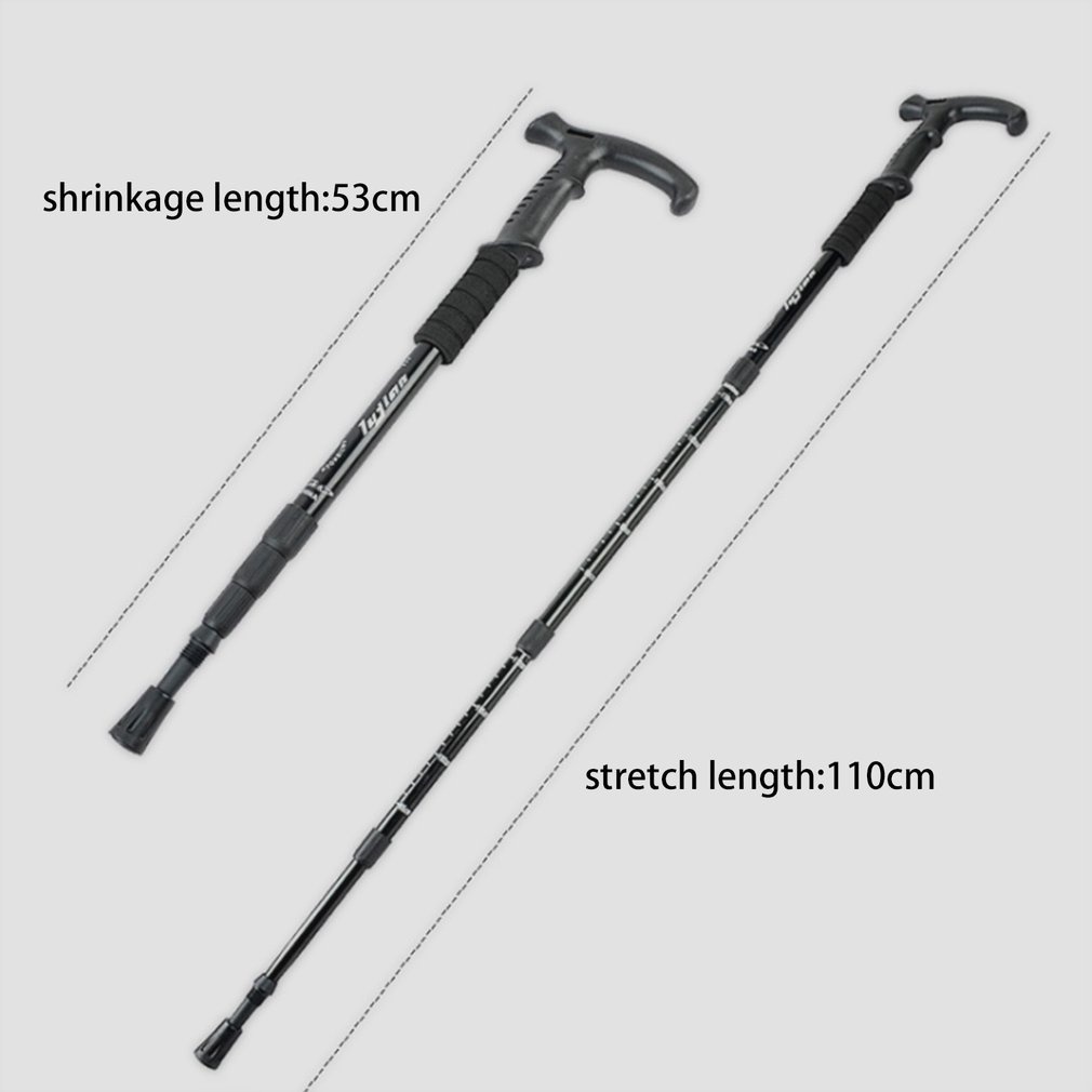 Retractable Anti Shock Walking Sticks Telescopic Trekking Hiking Poles Ultralight Sports Camping Mountaineering Canes Crutch