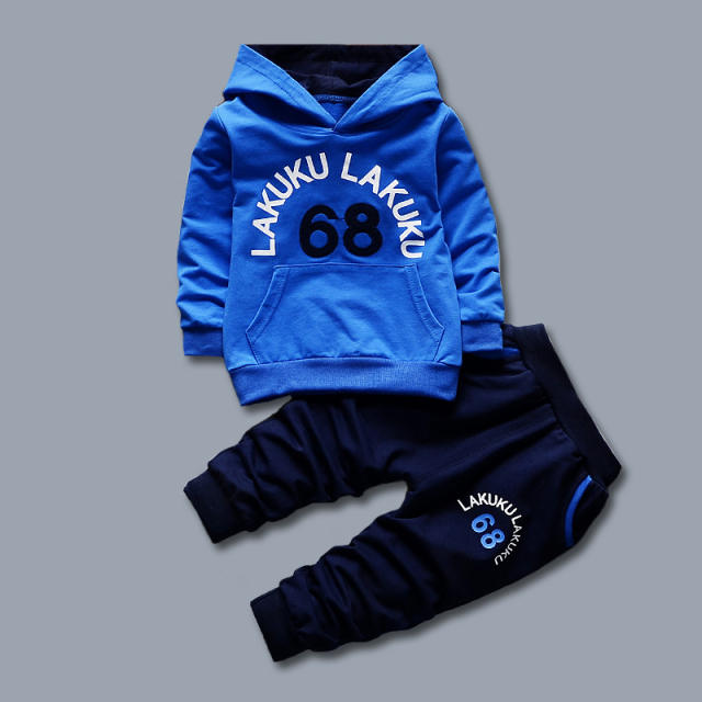 Buy 1 get 1 Tracksuit Autumn Baby Clothing Sets Children Boys Girls Fashion Clothes Kids Hooded T shirt And Pants 2 Pcs Suits