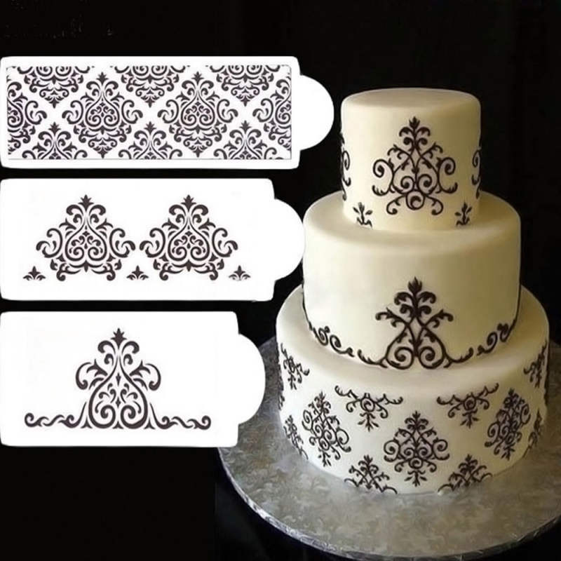 Happy Birthday Plastic Cake Stencil Boder Decorating Lace