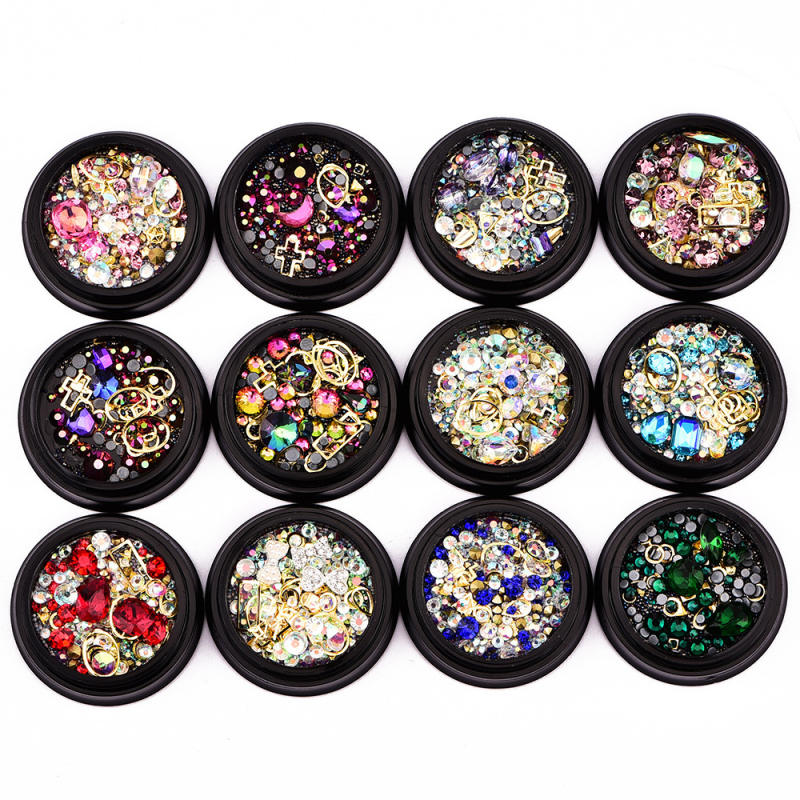 1 Box Mixed Colorful Rhinestones for Nails 3D Crystal Stones for Nail Art  Decorations Diy Design Manicure Diamonds