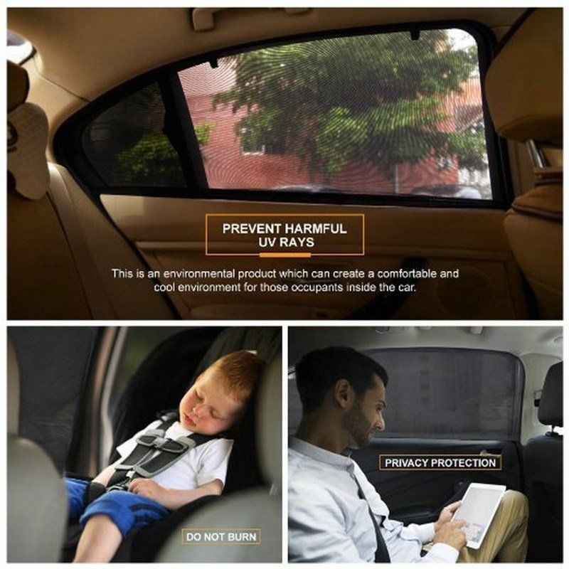 2pcs Car Rear Window UV Sun Sunshine Blocker Cover Seat Shade Mesh-Blind Fast sh