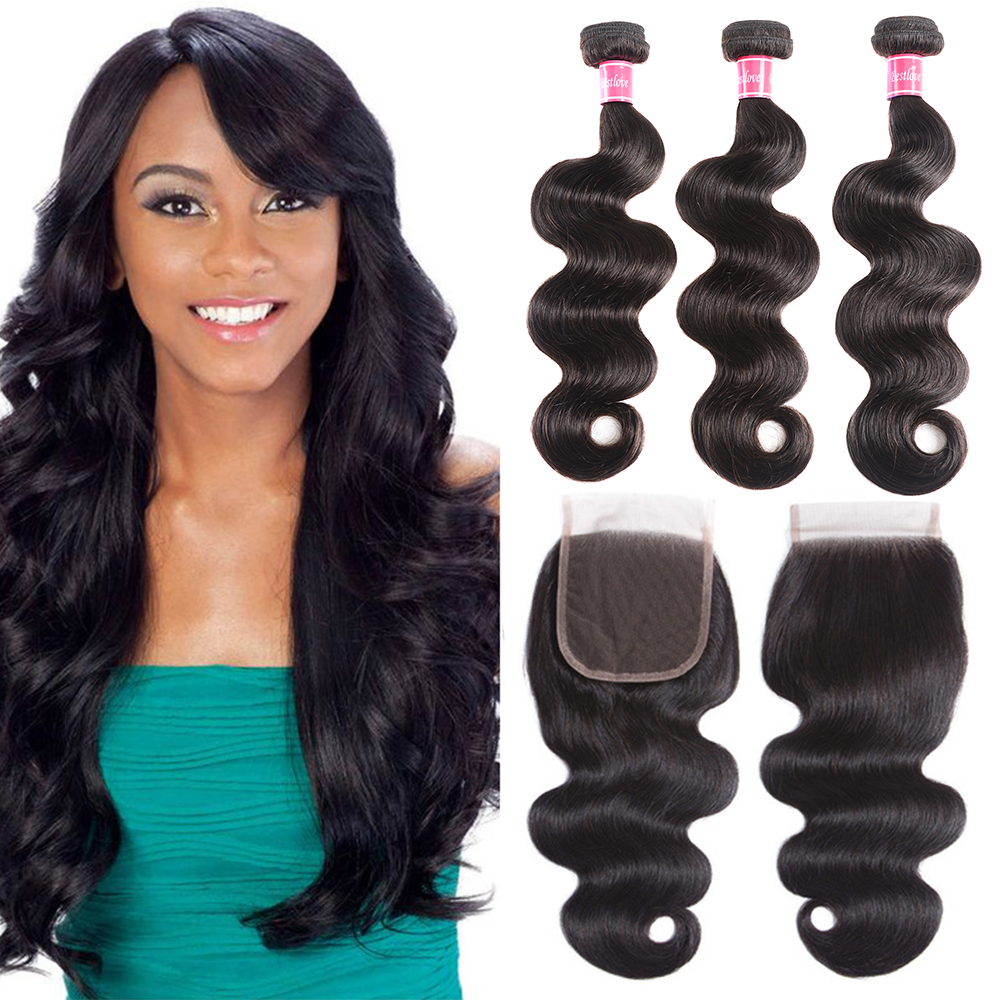 Buy Bestlove Hair Brazilian Hair 3 Bundles Body Wave With 4x4 Lace