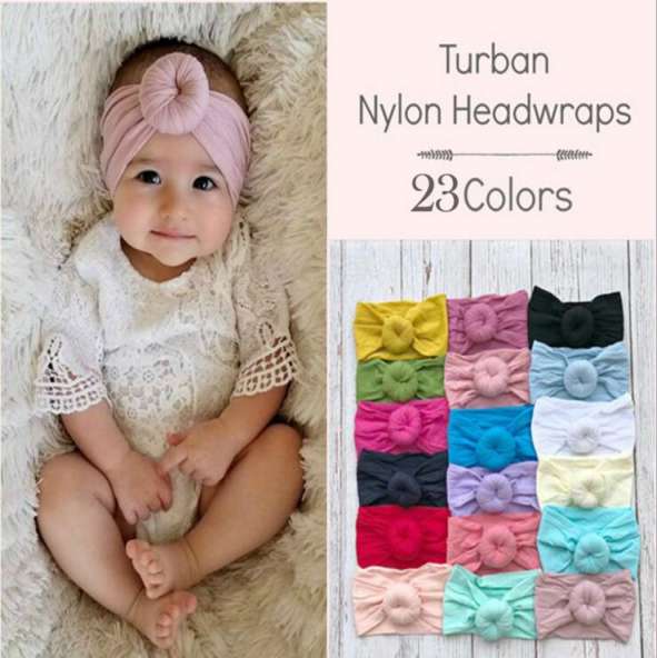 New Knit Fabric Round Headband Turban For Baby Children Wide