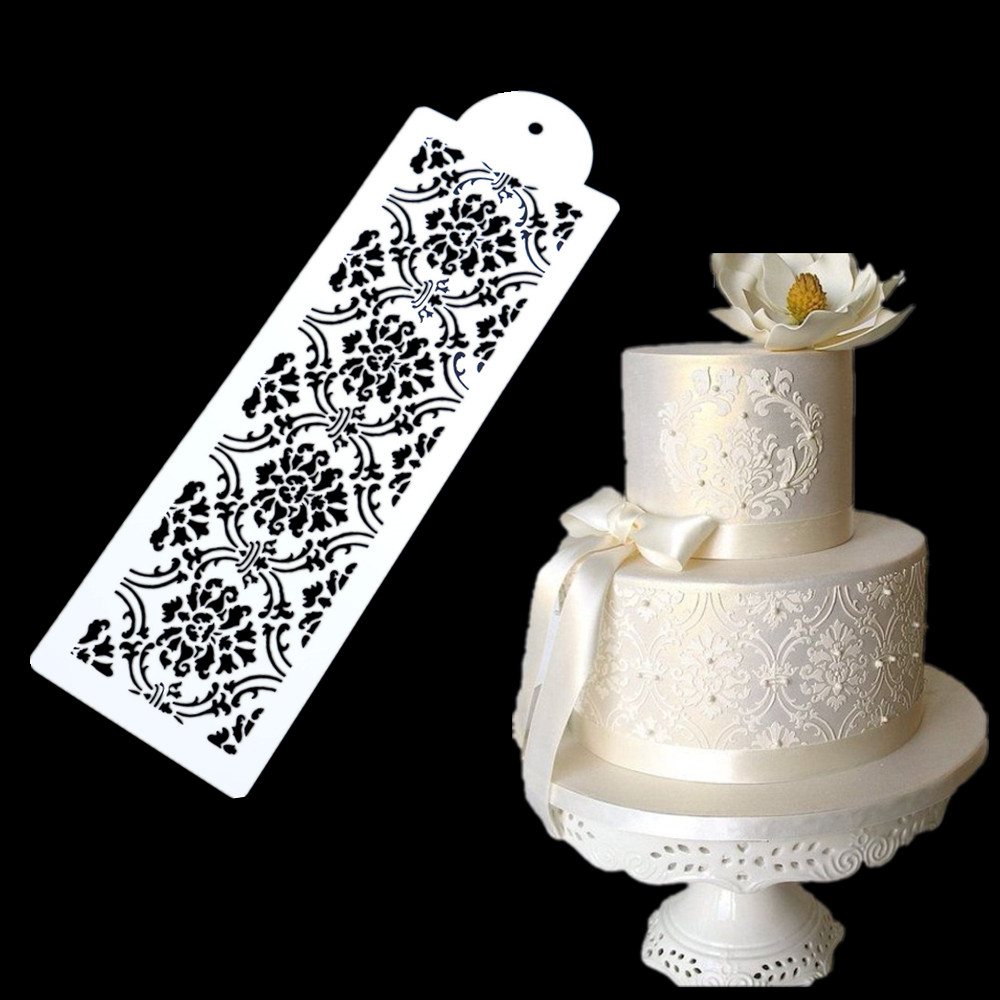 Lace Flower Cake Cookie Fondant Side Baking Stencil Party Wedding Decorg Tool