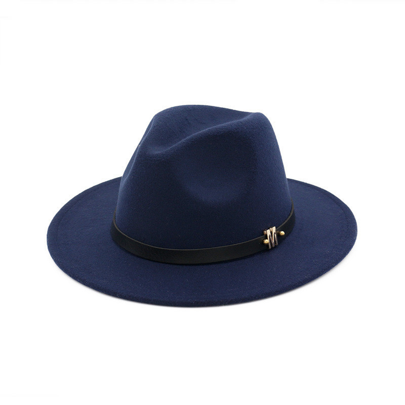 Classic Men Women Black Wool Fashion Fedora Trilby Hat Wide Brim Panama Caps