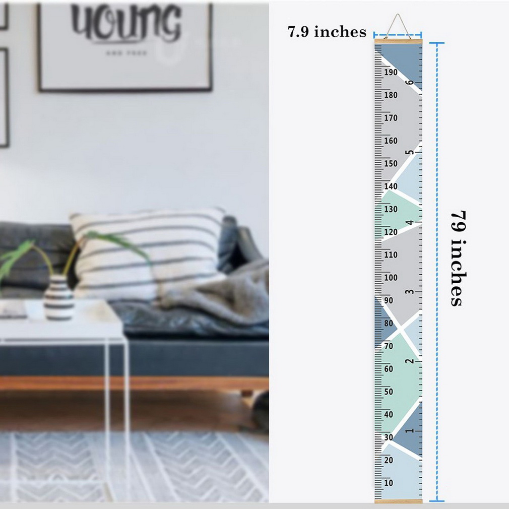 Color : #C Kids Baby Growth Chart Handing Ruler Waterproof Canvas Height Ruler Measure Height Wall Decor