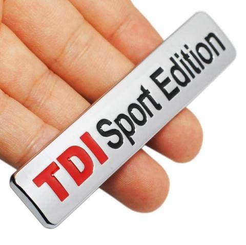 mus fintælling melodrama 1pc Metal Red TDI Sport Edition Logo Turbo Car Letter Sticker Emblem Chrome  Badge Decals for VW