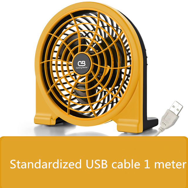 Fan USB Fan Portable Mini Bed Student Desktop Desktop Handheld Silent Fan Student Dormitory Office USB Small Fan,Yellow