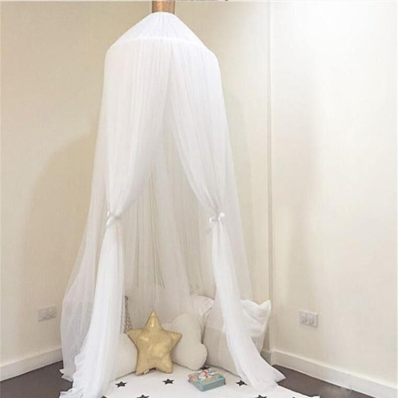 5 Colors Hanging Kids Baby Bedding Dome Bed Canopy Cotton Mosquito Net Bedcover