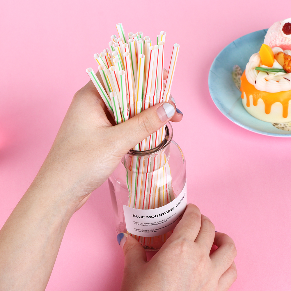 Curved Plastic Bend Colorful Drinking Straw Extra Long Cocktail Birthday 100PC