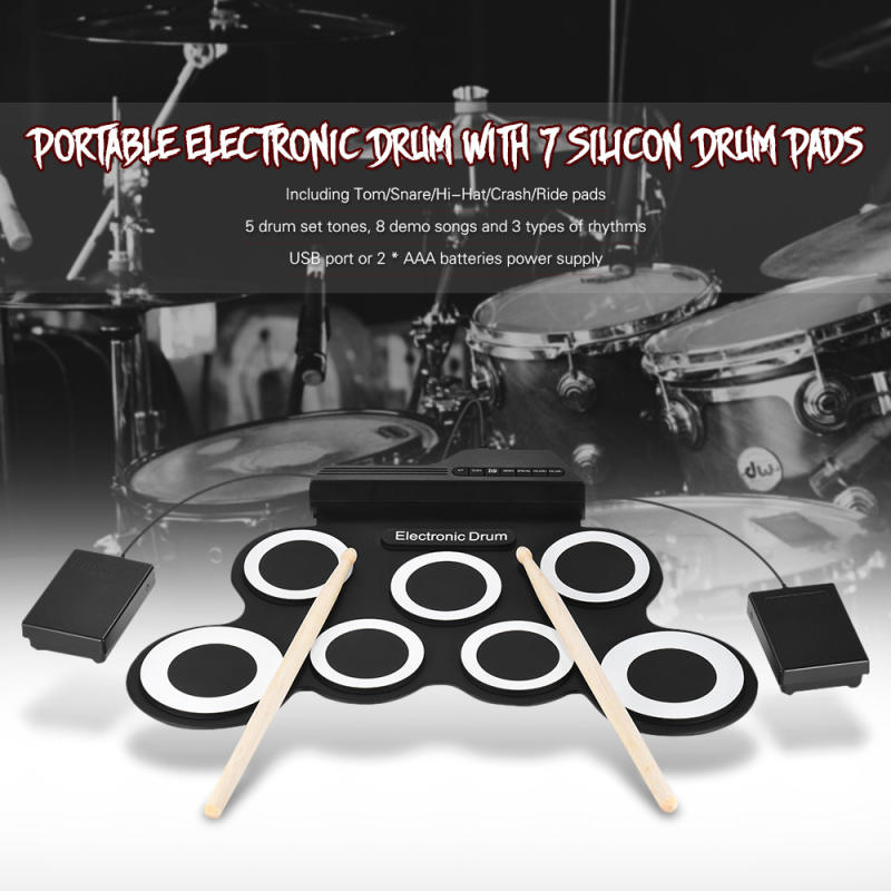 0€57 sur Kit de batterie drum numérique portable pads en silicone  portable-Homtechfrance, Piano numérique, Top Prix