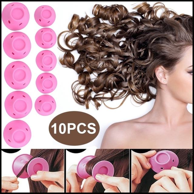 10pcs Mushroom Hairstyle Roller Women Sleeping Bell Curler Girl Hair Rollers