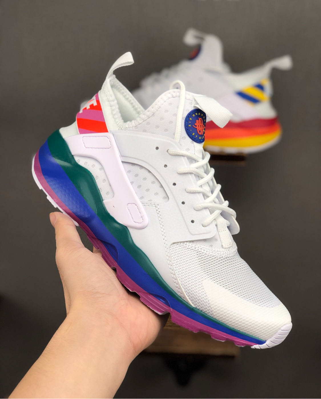 rainbow huarache shoes