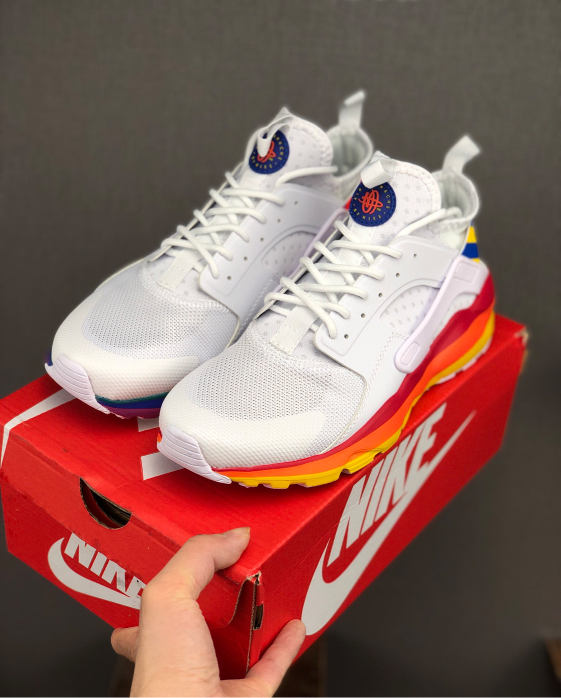 rainbow huarache shoes
