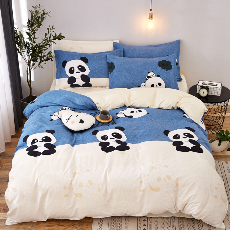 Buy Home Textile Duvet Cover Pillow Case Flat Sheet Panda Cartoon