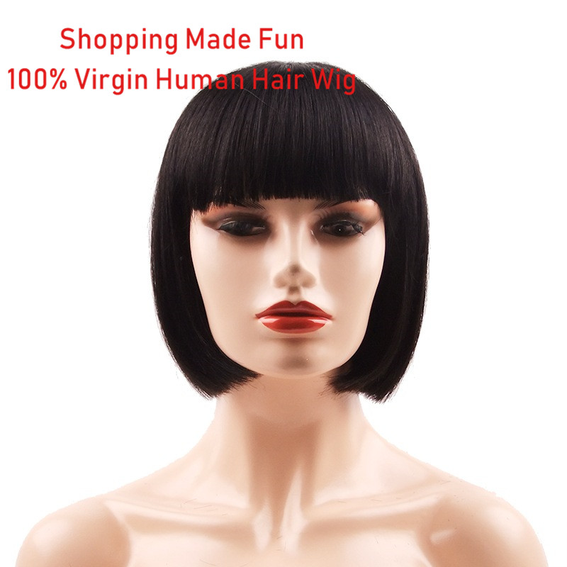 Buy Short Human Hair Wigs Bob Wig Human Hair Wigs With Bangs For