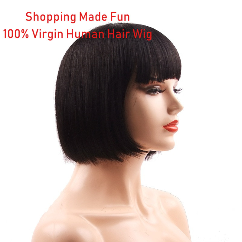 Buy Short Human Hair Wigs Bob Wig Human Hair Wigs With Bangs For