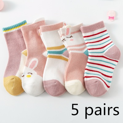 1 set=5 pairs Autumn Winter Cartoon Socks for Boys and Girls Children Mid Tube Socks 1 3 5 8 12 years Kids Cotton Socks