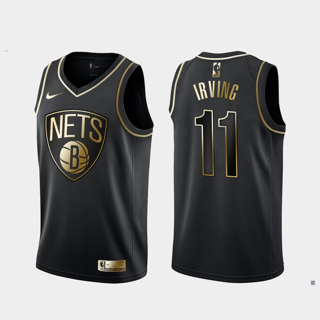 kyrie irving black and gold jersey