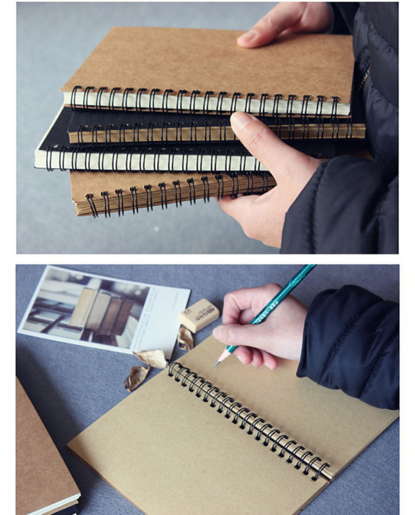 A5/A6 Sketchbook Diary Drawing Painting Graffiti Kraft Paper Cover Blank  Paper Notebook Memo Pad 100 pages School Office Supply - AliExpress