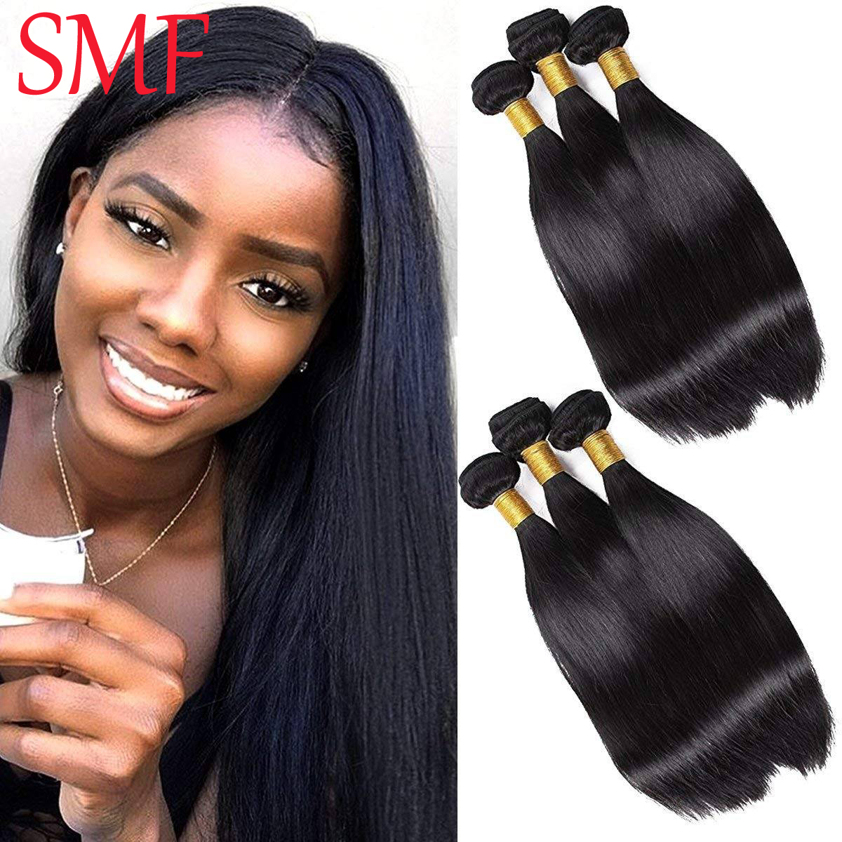 Buy Smf 8a Brazilian Virgin Hair Straight Human Hair 1bundles