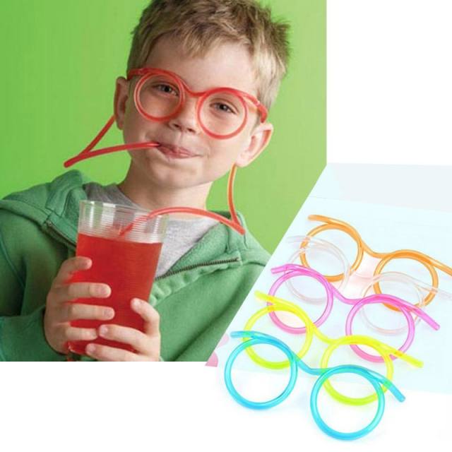 Unique Glasses Flexible Drinking Tube Kids Party Accessories 