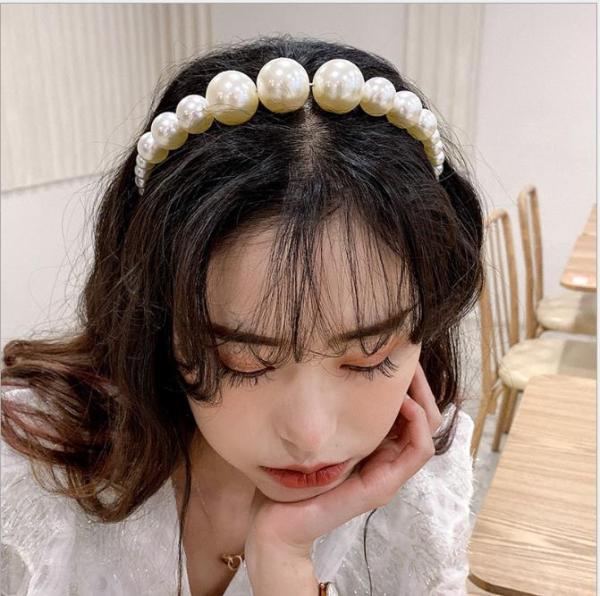 New Women Full Pearls Hair Bands Elegant Sweet Headband Simple Hair Hoop Head  Band Korean Handmade Wedding Hair Accessories Gift