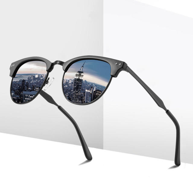 Metal Half Frame Sunglasses Men /Women Polarized UV400 Classic
