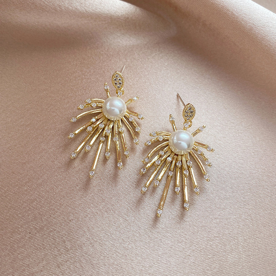 Fashion Feminine Cross Hypoallergenic Stud Earrings Vintage Baroque Pearl earrings