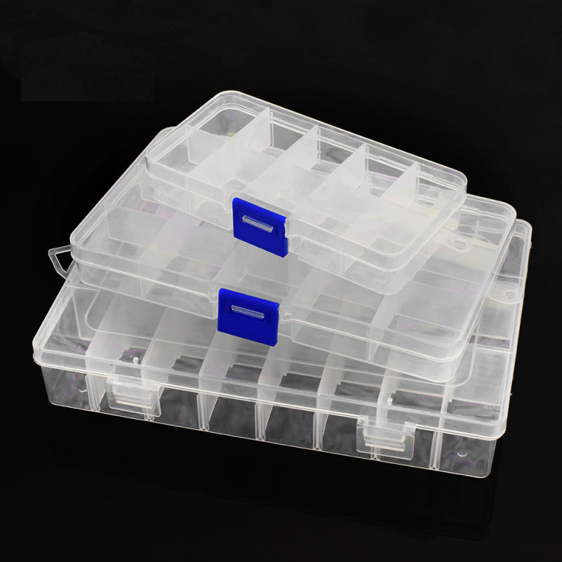 1pc Adjustable 10 Grids Transparent Plastic Storage Box for Small Component  Jewelry Bead Pills Organizer Nail Art Tip Case