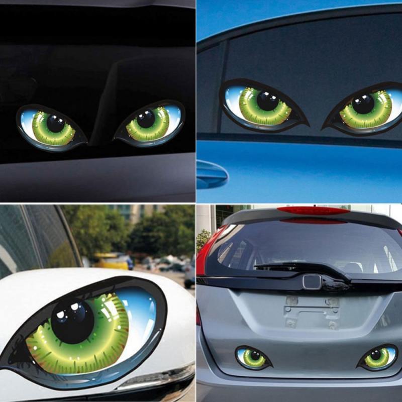 Car Stickers 3d Stereo Reflective Cat Eyes Car Sticker - Temu