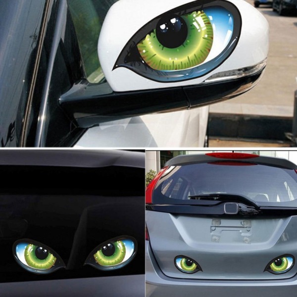 Car Stickers 3d Stereo Reflective Cat Eyes Car Sticker - Temu