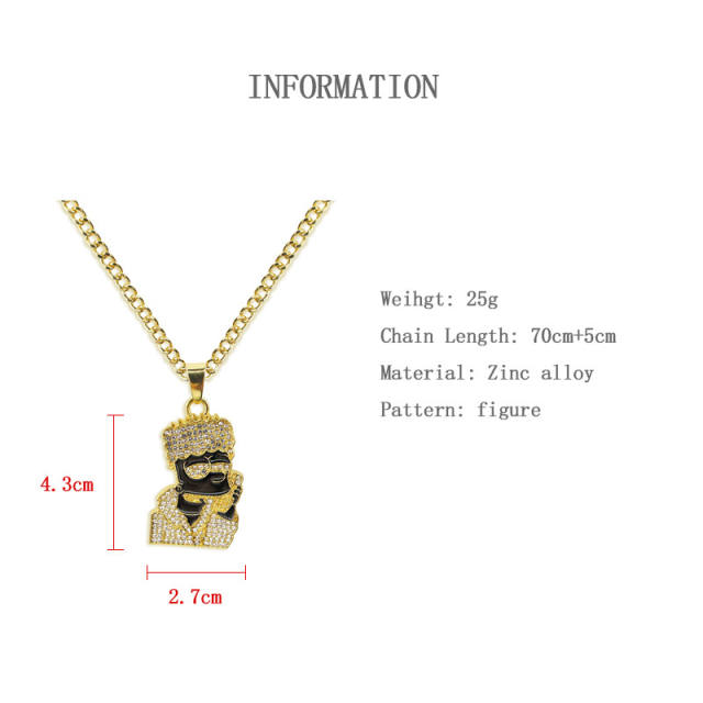 2024 Hip Hop Jewelry Cartoon Simpsons Head Pendant Necklaces