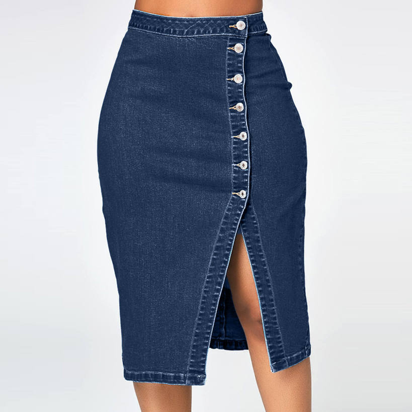 Ladies jeans skirt best sale