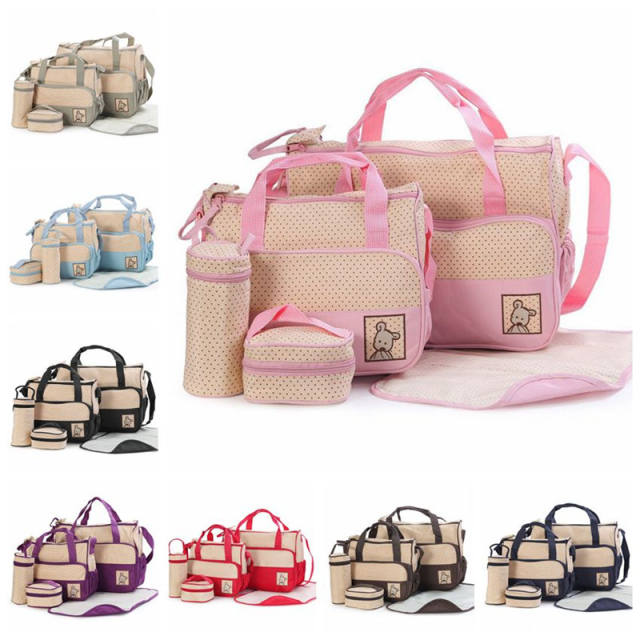 5pcs Baby Diaper Bag Baby Bag Baby Care Set Baby Care