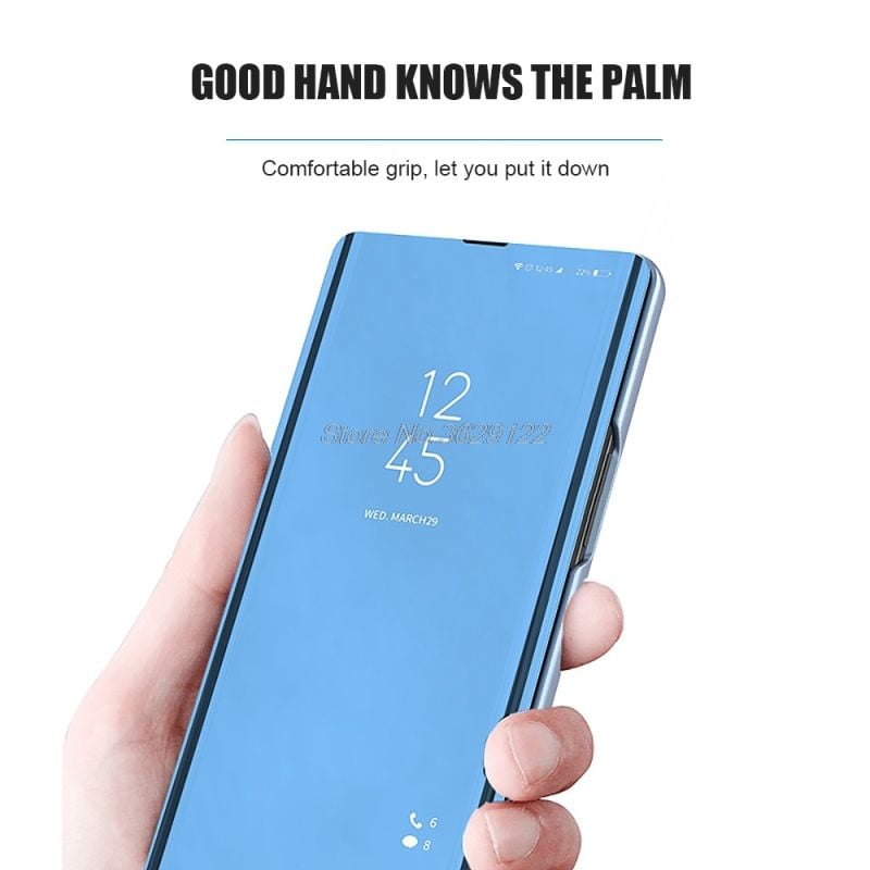 Smart Flip Case For Samsung Note 8 9 Case For Samsung Note 10 Plus Ultra Clear Mirror View Window Hard Book Pu Cover Coque