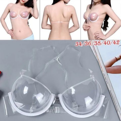 Women Sexy PVC Underwear Transparent Disposable Clear Push Up Bra Strap  lenceria