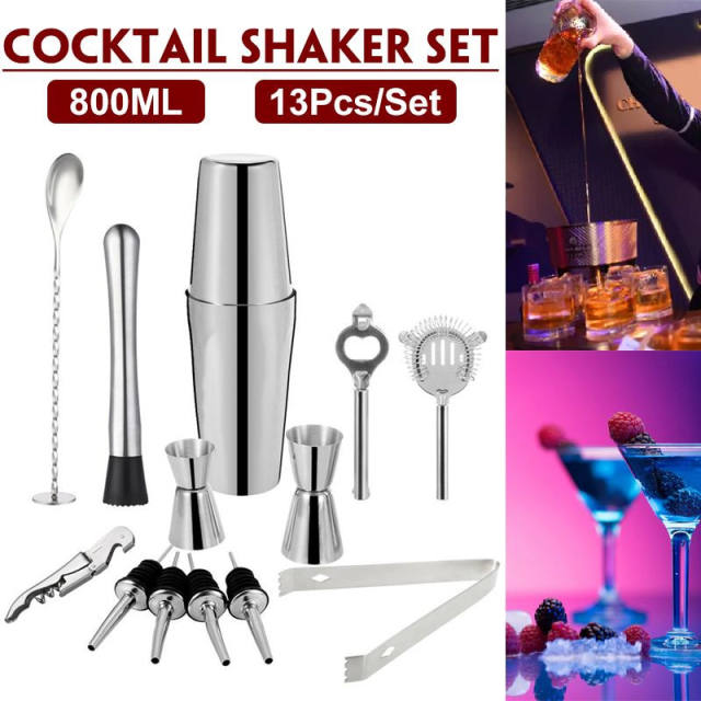 Stainless Steel Cocktail Shaker Mixer Wine Martini Boston Shaker