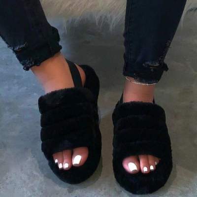 Fuzzy sandals for online women