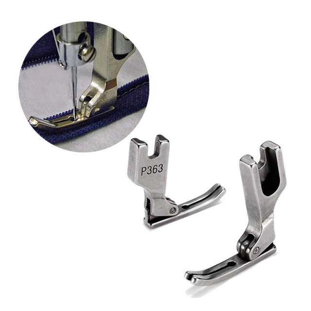 MageCrux 1PC Stainless Industrial Zipper Presser Foot P363 For Brother Juki Sewing  Machine 