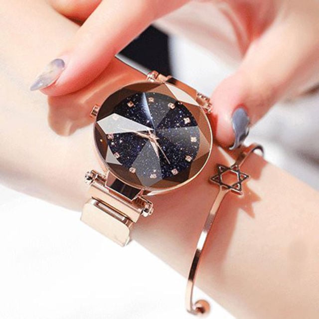 Ladies magnetic starry sky clock luxury women watches fashion diamond female quartz wristwatches relogio best sale feminino zegarek damski