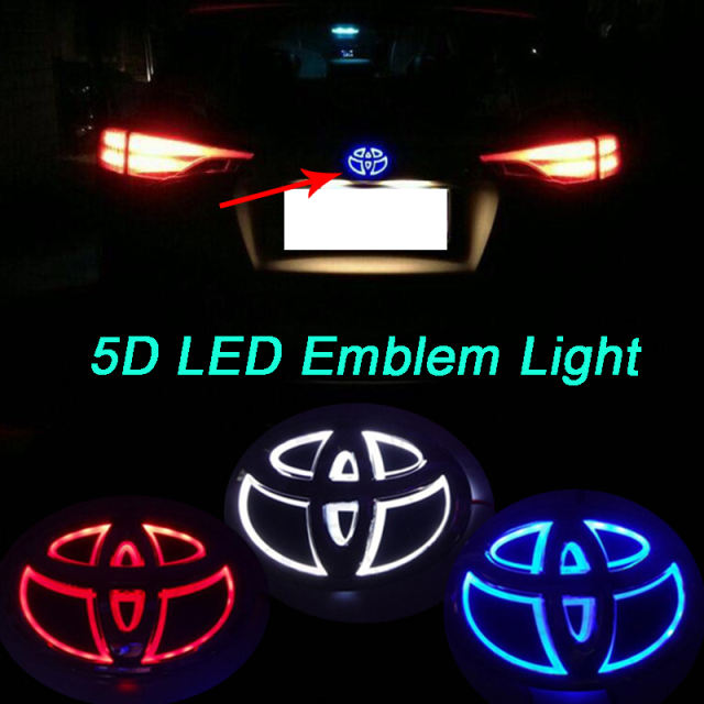 Led Emblem Light Toyota Camry Prius Rav4 Highlander Reiz Corolla EZ Alphard Yaris CHR Crown Vios Prado Car Badge
