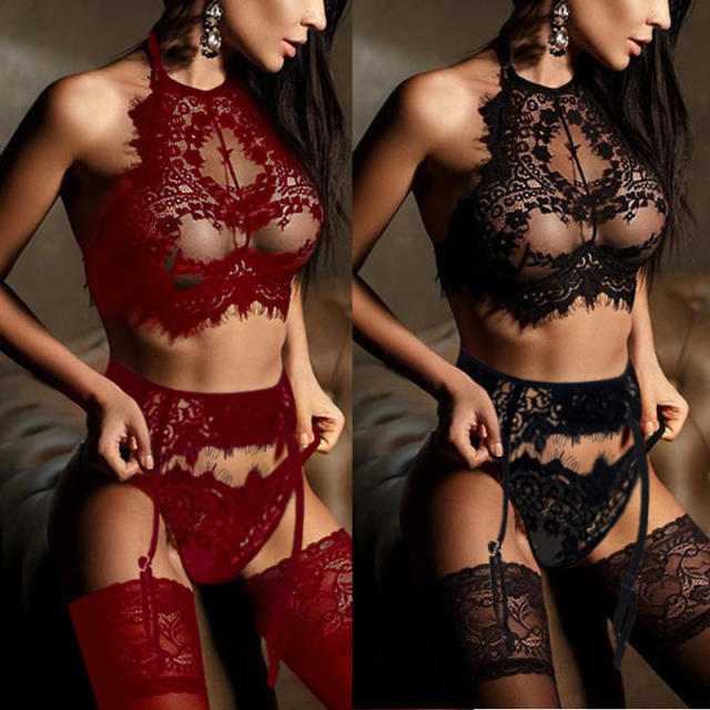 Lingerie Sexy Hot Erotic Bra Thongs Garters Set Sexy Sleepwear