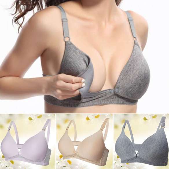 Stylish Maternity Nursing Bra With Front Buckle No Steel Ring