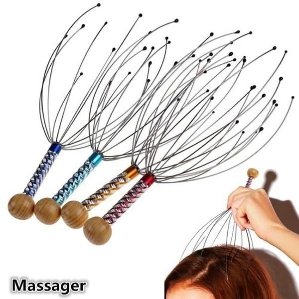 Head Relax Massager Healing Neck Claw Massage Anti-stress Pain Relief Octopus Scalp Relax Headache Stimulate Blood Circulate 1pc