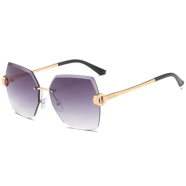 Oversized Rimless Sunglasses Women New Brand Design Vintage Square